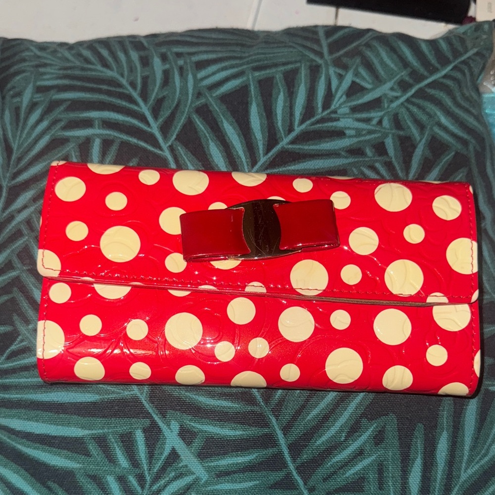 Red Polka Dot Wallet with Bow